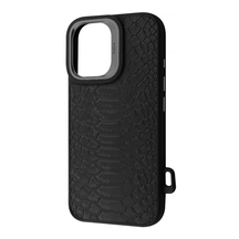 Чохол Kajsa Snake Pattern with Magnetic Ring iPhone 16 Black