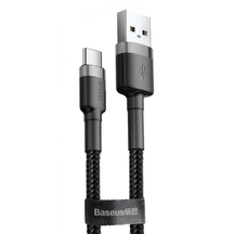 Кабель Baseus Cafule Type-C 3A (0.5m) Gray/black