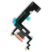 Шлейф (flex) для iPhone XR coral с разъемом зарядки и микрофоном Оригинал