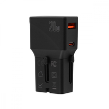 Адаптер живлення Travel Adapter Yesido MC17 Type-C 20W (UK/EU/US/AUS) Black