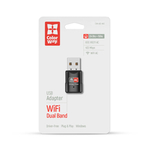 Адаптер ColorWay Wi-Fi дводіапазонний (2,4 ГГц/200 Мбіт + 5 ГГц/433 Мбіт) (CW-AD-W2)