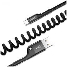 Кабель Baseus Fish-eye Spring Data Cable USB For Type-C 2A 1m Black (CATSR-01)