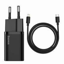 Мережевий зарядний пристрій Baseus Super Si Quick Charger 1C 20W EU Sets Black (TZCCSUP-B01)