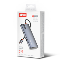 USB хаб (док-станція) СolorWay USB-C 5-в-1 Type C PD 100W/USB3.0х3/HDMI 4К (CW-HUB01)