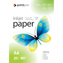 Фотопапір PrintPro глянцевий 180 г/м², A4, 20 арк. (PGE180020A4)