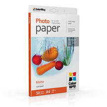 Фотопапір ColorWay матовий 190 г/м², A4, 50 арк. (PM190050A4)