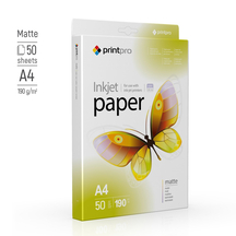 Фотопапір PrintPro матовий 190 г/м², A4, 50 арк. (PME190050A4)