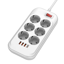 Мережевий фільтр-подовжувач СolorWay 6 розеток/4USB (Type-C PD20W + 3USB QC3.0) (38W) White 2M (CW-CHE64PDW)