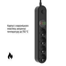 Мережевий фільтр-подовжувач СolorWay 4 розетки/4USB (Type-C PD20W + 3USB QC3.0) (45W) Black 2M (CW-CHE44PDB)