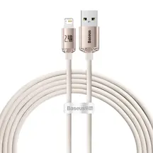 Кабель Baseus Crystal Shine Series Fast Charging Data Cable USB to iP 2.4A 2m Pink (CAJY001204)