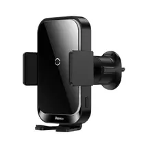 Автотримач для мобільного з бездротовою зарядкою Baseus Halo Electric Wireless Charging Car Mount 15W Black (SUDD000001)