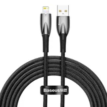 Кабель Baseus Glimmer Series Fast Charging Data Cable USB to iP 2.4A 2m Black (CADH000301)