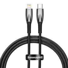 Кабель Baseus Glimmer Series Fast Charging Data Cable Type-C to iP 20W 1m Black (CADH000001)