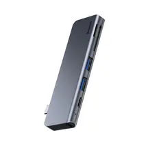 USB-хаб Baseus Harmonica Five-in-one HUB Adapter Grey (CAHUB-K0G)