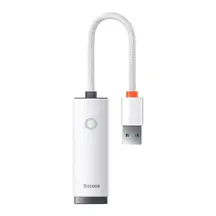 Переходник Baseus Lite Series Ethernet Adapter USB-A to RJ45 LAN Port (1000Mbps) White (WKQX000102)