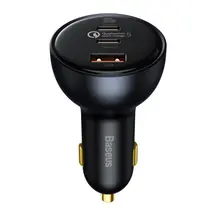 Автомобільний зарядний пристрій Baseus Qualcomm Quick Charge 5 Technology Multi-Port Fast Charge Car Charger C+C+U 160W set Gray (TZCCZM-0G)