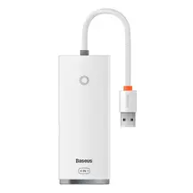 USB-хаб Baseus Lite Series 4-Port Type-C HUB Adapter (Type-C to USB 3.0*4) 25cm White (WKQX030302)