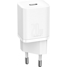 Мережевий зарядний пристрій Baseus Super Silicone PD Charger 20W (1Type-C) White (CCSUP-B02), Колір: Белый, Оригінальна назва кольору: White