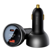 Автомобильное зарядное устройство Baseus Digital Display PD3.1 Dual Fast Charger Car Charger U+C 140W Set Obsidian Black (CGZX070001)