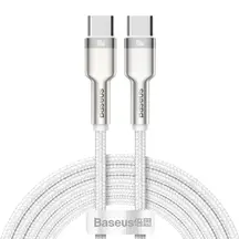 Кабель Baseus Cafule Metal Type-C to Type-C 100W (2m) White (CATJK-D02)