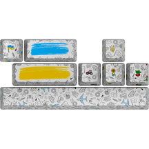 HATOR Authentic Edition white PBT keycaps - ESC/SPACE/ENTER/R.SHIFT/ARROWS (HTS-700)
