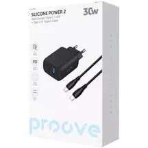 Мережевий зарядний пристрій Proove Silicone Power 2 30W (Type-C + USB) + Cable Type-C до Type-C (1m) white (WCSP23011002)