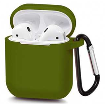 Чехол силиконовый Airpods 1/2 Army green, Цвет: Зеленый, Оригинальное название цвета: Army Green