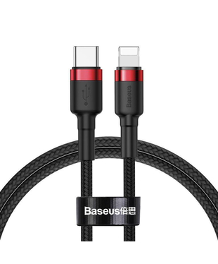 Кабель Baseus Cafule Cable Type-C to iP PD 18W 1m Red+Black (CATLKLF-91)