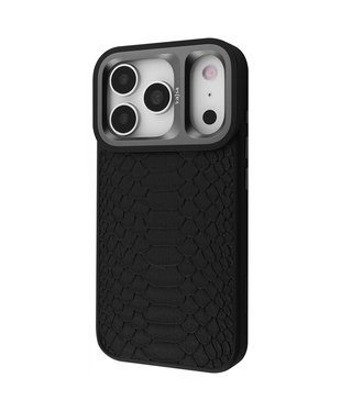 Чохол Kajsa Snake Pattern with Magnetic Ring iPhone 17 Pro Black