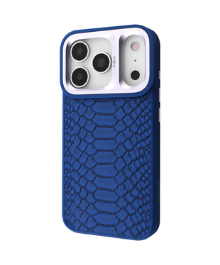 Чохол Kajsa Snake Pattern with Magnetic Ring iPhone 17 Pro Blue
