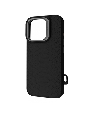 Чохол Kajsa Snake Pattern with Magnetic Ring iPhone 16 Pro Max Black