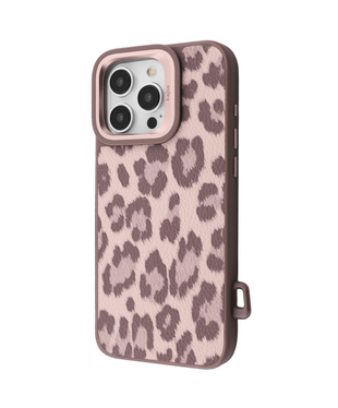 Чохол Kajsa Leopard Pattern with Magnetic Ring iPhone 16 Pro Desert titanium