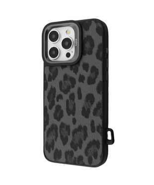Чохол Kajsa Leopard Pattern with Magnetic Ring iPhone 16 Pro Max Black