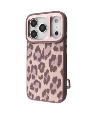 Чохол Kajsa Leopard Pattern with Magnetic Ring iPhone 17 Pro Desert titanium