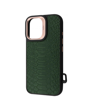 Чохол Kajsa Snake Pattern with Magnetic Ring iPhone 16 Olive