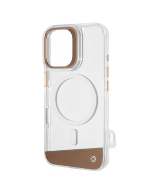 Чохол Kajsa Aluminium Shield with Magnetic Ring iPhone 16 Light gold