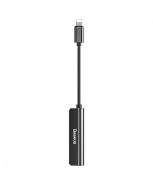 Перехідник AUX Baseus L52 Lightning to 2xLightning + 3.5mm Black