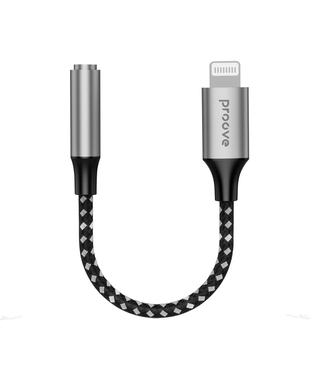 Перехідник AUX Proove SoundMesh Lightning to 3.5mm Gray