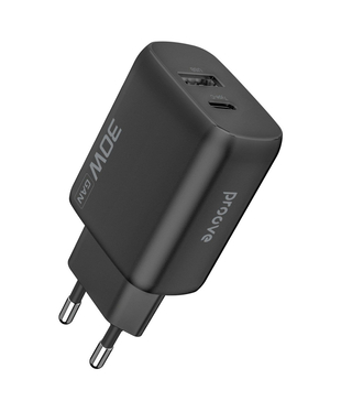 Мережевий зарядний пристрій Proove Silicone Power 2 30W (Type-C + USB) Black