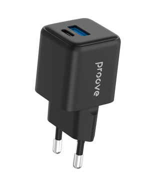 Мережевий зарядний пристрій Proove Pocket GaN Plus 25W (Type-C + USB) Black