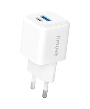 Мережевий зарядний пристрій Proove Pocket GaN Plus 25W (Type-C + USB) White