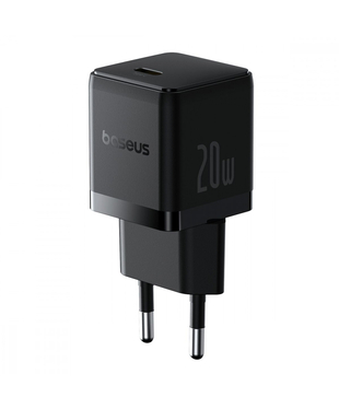 Мережевий зарядний пристрій Baseus Palm Fast Charger Type-C 20W (With Cable Type-C to Type-C 60W 1m) Black