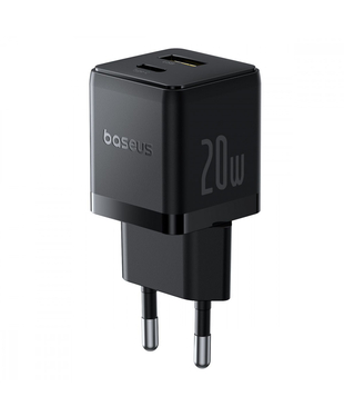 Мережевий зарядний пристрій Baseus Palm Fast Charger Type-C+USB 20W White