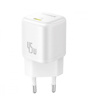 Мережевий зарядний пристрій Baseus PicoGo GaN Fast Charger Type-C 45W White