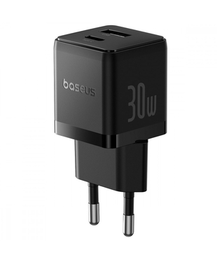 Мережевий зарядний пристрій Baseus Palm Fast Charger Type-C+USB 30W Black