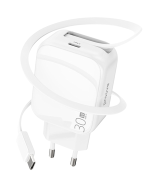 Мережевий зарядний пристрій Proove Fixtape GaN Type-C 30W White