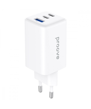 Мережевий зарядний пристрій Proove Pocket GaN 65W (2Type-C + USB) White
