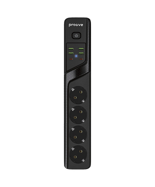Мережевий фільтр Proove Power Strip P-04 (4 розетки + 4 USB + 2 Type-C) 3M Black