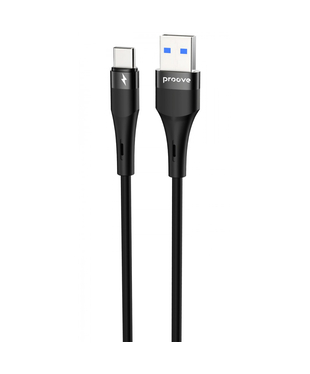 Кабель Proove Light Silicone Plus USB to Type-C 3A (1m) Black