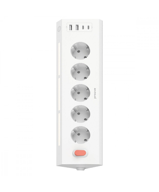 Мережевий фільтр Proove Prism Socket (5xAC + 2xType-C + 2xUSB) 1.6m White